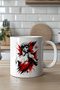 Sculpture Art Patterned 330ml Printed White Ceramic Mug Cup - 4