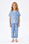 Girls' Pajama Set 100% Cotton Flamingo Patterned Summer Short Sleeve