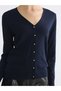 Alita City Lcw Everyday Navy Blue Knitwear Plain Women's Cardigan - 3