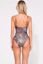 Women's Swimsuit V-Neck Sleeveless Tunnel Covered Leopard Pattern Knitted Fabric Regular Cut Beachwear Product - 5