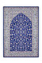 Navy Blue Ravza Flower Motif Mosque Prophet Mihrap Sponge Digital Printed Prayer Mat - 2