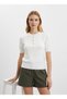 Women's Crew Neck Braided Knitwear Blouse - 2