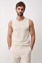 Ecru Cotton Sleeveless Men's T-Shirt - 2