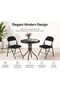 Patio Table and Folding Chair Set – Round Tempered Glass Outdoor Table with 2 Foldable Mesh Chairs [Heavy Duty], Metal Frame Bistro Set for Balcony, Patio, Garden, Poolside & Indoor Use - 4