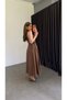 Bag Belted Tencel Dress Brown - 4