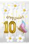 Butterfly Daisy Set - Butterfly Foil Balloon - Daisy Balloon Daisy Banner - Gold Number 1 Year Old