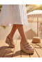 Straw Sole Platform Wedge Heeled Crystal Stone Sandals Slippers - 3