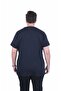 Men's Large Size Crew Neck T-Shirt Strong 26154 Navy Blue - 2