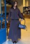 Brown Tencel Shirt Skirt Set Mg2788 - 2