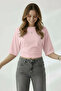 Women's Premium Waist-Fitted Wide Sleeve Pink Blouse