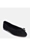 Large size women's genuine suede leather flats 41-42-43-44-black suede - 7