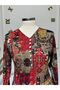 Women's New Season Motif Pattern Plus Size Combed Cotton Dress - 3