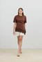 Coffee Lace Cotton Women's T-Shirt - 2