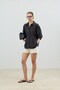 Black Checkered Women's Shirt with Pen Detail - 2