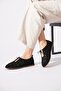 Desren Laser Shaped Elastic Women's Ballerinas Black Suede - 2