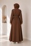 Brown Honeycomb Textured High Collar Unlined Summer Full Zipper Modern Women's Overcoat - 4