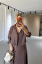 Adjustable Strap Dress - Shirt Brown Tencel Set - 3