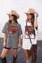 Women's Oversize T-Shirt Western Rush Printed Smoked – Crew Neck, Comfortable Fit, 100% Cotton - 2