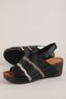 Women's Genuine Leather Wedge Heeled Casual Sandals Iz.1959 Black - 4