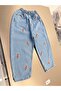 Unisex Kids' Cotton Balloon Embroidered Oversize Jeans - 5