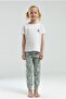 Girl's Striped Pajama Set 9-15 Years Ecru - Khaki - 2