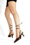 Brown Patent Leather Shoes with Pointed Toe, Open Back, and 5cm Wedge Heel with Strap Detail - 2