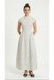 Women's Victorian Back Lace-Up Black and White Polka Dot Long Woven Dress - 5