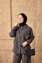 Women's Double Pocket Look Button Detail Suit Anthracite - 3