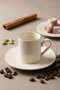 Elif Platinum Gilded 4 Piece Porcelain Coffee Cup Set for 2 People - 5