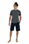 18868 Half Sleeve Zero Collar Sports Shorts Set - 2