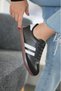 Women's Black Striped Casual Sneaker - 7