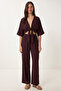 Tied-Up Top and Bottom Ayrobin Set Lfw0028 Mürdüm