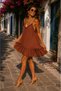 Ruffled Muslin Women's Dress with Tie Strap Skirt