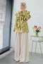 Premium Collared Blouse with Flounce Detail – Oil Green - 6
