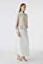 Scarf and Buttoned Flounce Beige Shirt 0122 - 2