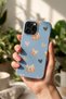 iPhone 15 Pro Max Compatible Launch Silicone Teddy Bear Patterned Shock Absorbing Case Blue