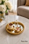 Decorative Coffee Presentation Tray with Mirror – Stylish Gold Design |   15 cm Luxury Presentation Holder