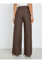 Women Coffee Brown Wide Leg High Rise Jeans - 5