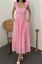 Pembe Dantelli Brode Elbise - 4
