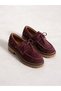 Lavento Burgundy Genuine Leather Women's Loafer - 3