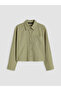Green Linen Blend Women's Shirt by Güli̇s Gi̇yi̇m