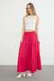 Elastic Waist Pleated Maxi Skirt - 4