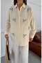 Women's Striped Fabric Shirt with Hand-Applied Front Decoration