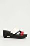 Red White Laci Women's Platform High Heeled Slippers - 2