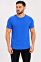 Men's basic t-shirt crew neck short sleeve casual summer slim fit t-shirt - cobalt blue - 3
