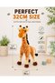 Giraffe Plush Toy 32cm Tall Safari Animal Stuffed Doll Soft Cuddly Wildlife Plush Educational Jungle Toy Hugging Companion Gift for Boys Girls Toddlers Kids Bedroom Decor - 3