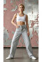 Hayal Light Gray Lycra-Free Palazzo Jean High Waist Premium Denim Pants - 3