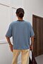 Contrast Collar Striped Tshirt Blue - 5