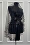 Black Bridal Veil Set, Sparkling Double Row Crystal Stone Decorated, Henna Night Veil Coverlet 6 Pieces