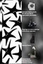 Sdt Black Star Figured Minimalist Sketch Style White Woven Base Decorative Carpet Sdt1379 - 6